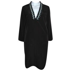 2/$20 Erin Fetherston Black Shift with Jeweled Collar